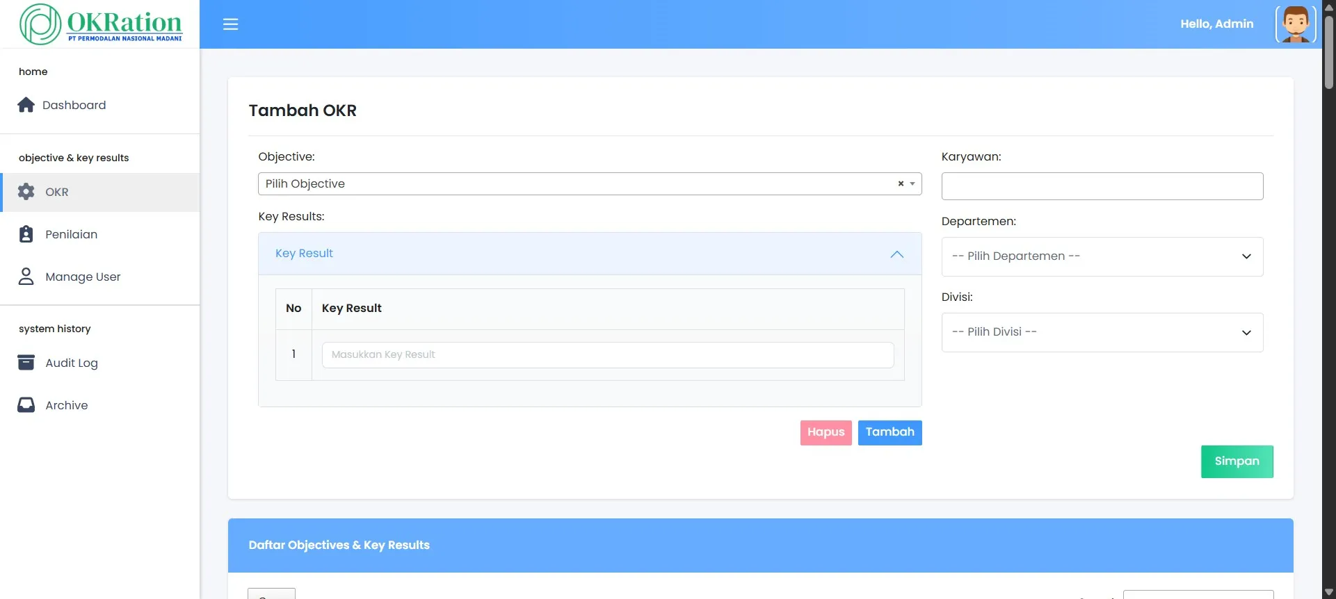 Manage OKR